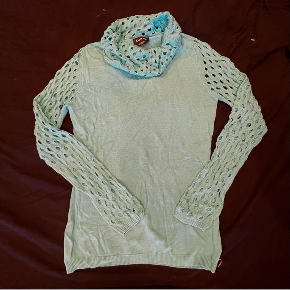 Bebe Turquoise Slouchy Neck Sweater - Picture 1 of 4